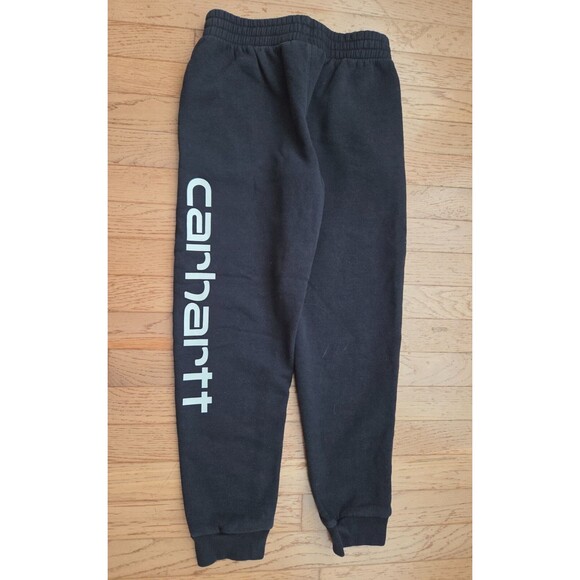 Boys Carhartt Fleece Joggers Sweatpants Knit in Black Size Youth 10-12 - Picture 3 of 5